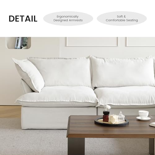 Beige 4 Seater Sectional Sofa with Storage Ottoman H2078