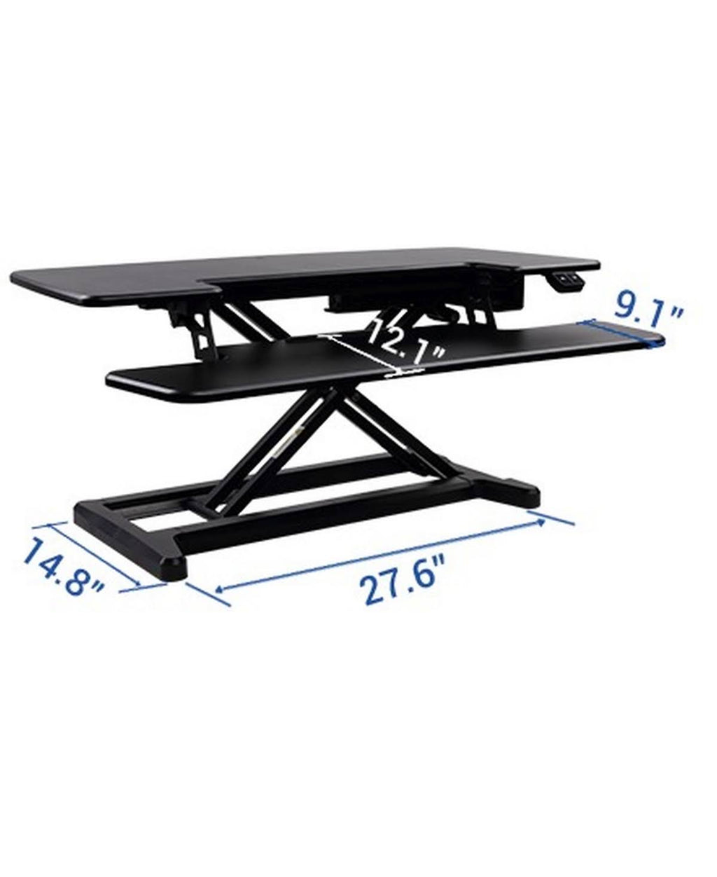 Black electric standing desk converter X28725