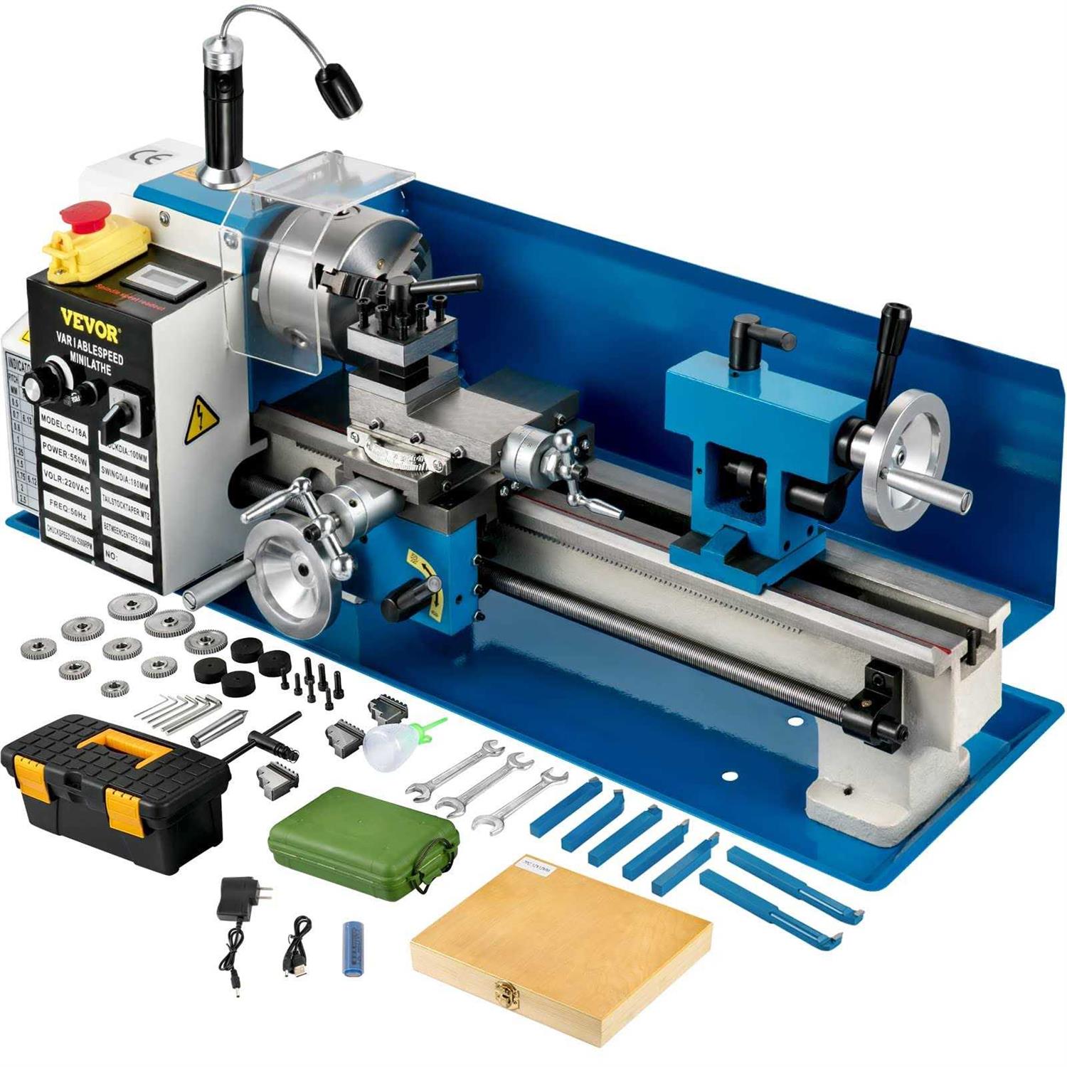 Mini Metal Lathe 7x14 Benchtop 550W Variable Speed Metal Lathe O460