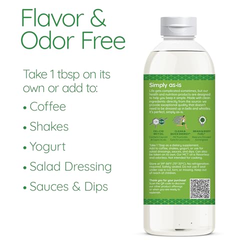 Organic MCT Oil C8 & C10 Unflavored 40 fl oz H158