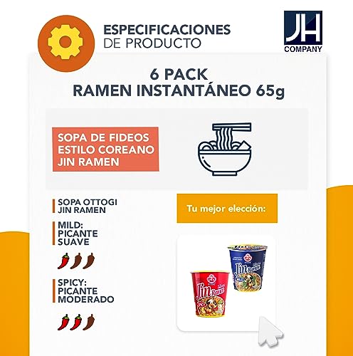 Jin Ramen Mild Instant Cup Noodle 65g 6 Pack O9593