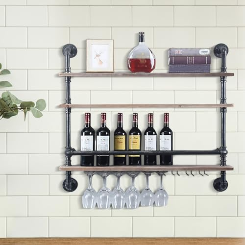 White Rhombus Wall Mounted Wood Wine Rack L195924