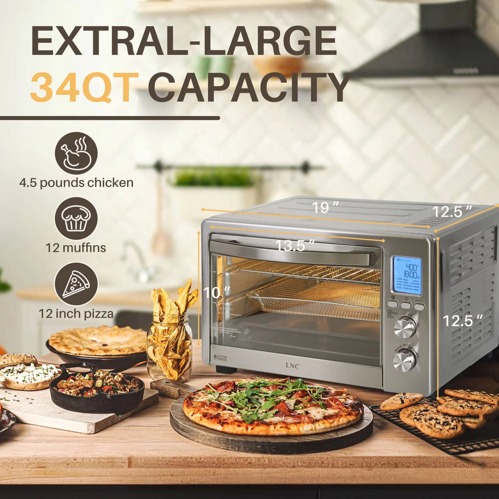 12-in-1 Countertop Oven with Speedy Convection, 34 QT Capacity, 1750W, Stainless Steel - Gray F4701