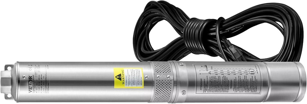 1/2HP 4" Deep Well Submersible Pump 28GPM 167ft Stainless Steel 115V D33385