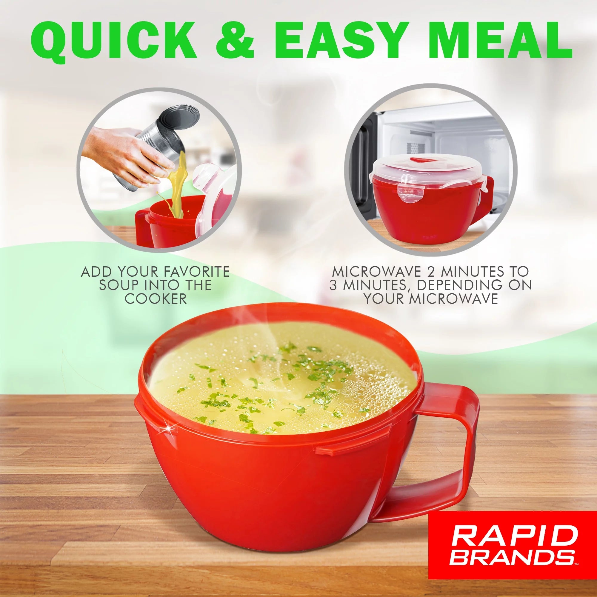 Red Microwaveable BPA-Free Soup Bowl T419