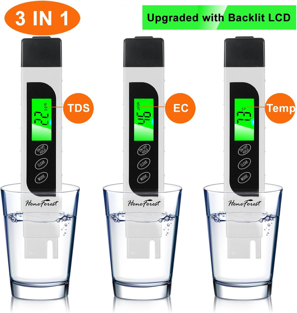 TDS Meter EC Meter Temperature Meter 3 in 1 0-9990ppm A615