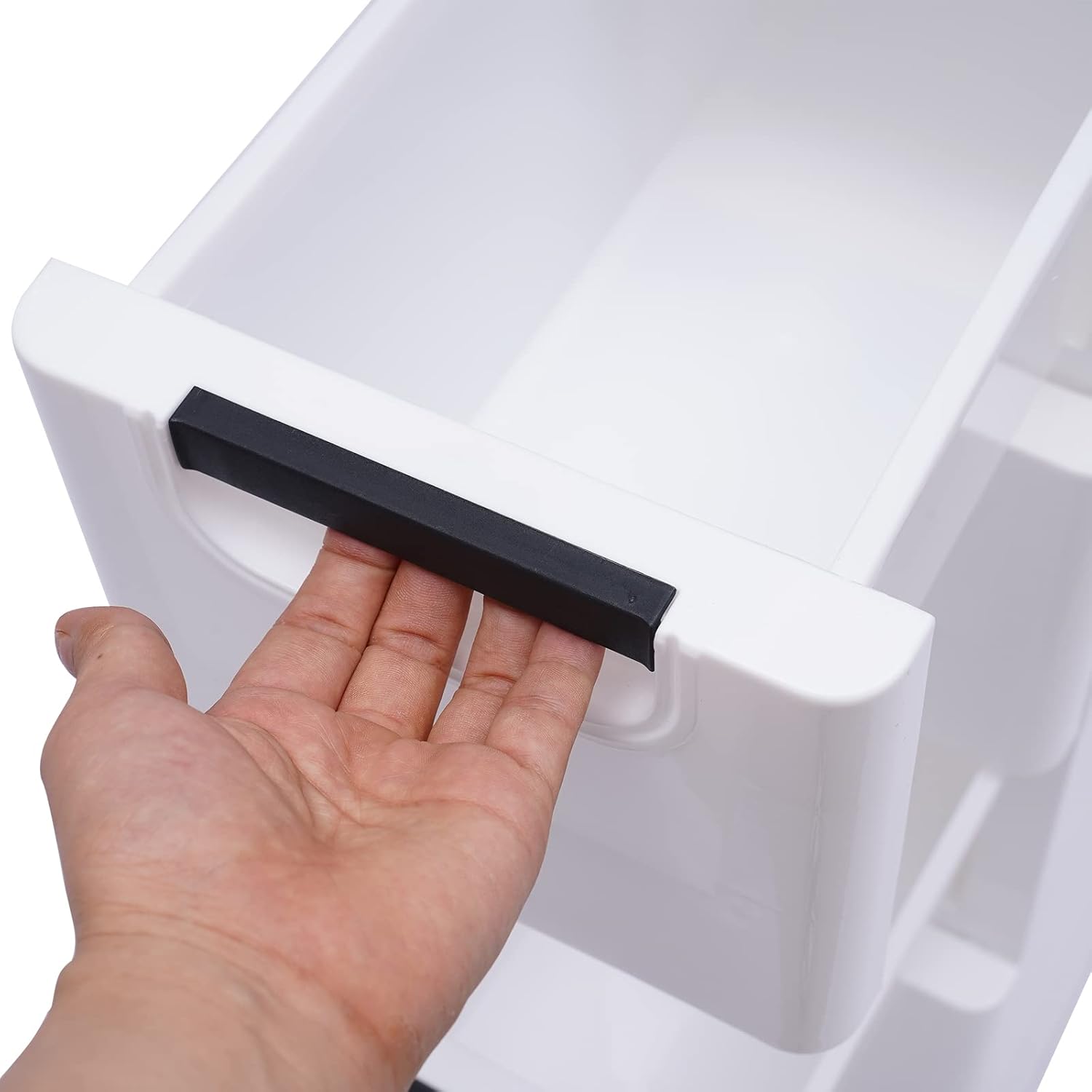 White 5 Drawer Plastic Storage Cabinet with Wheels Z682
