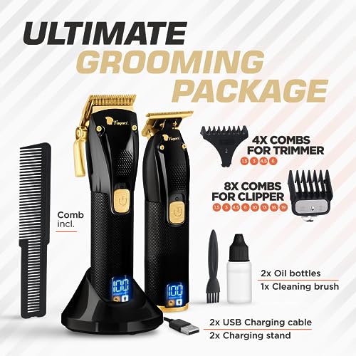 Professional Hair Clippers Set Turbo Power with Precise Cutting, Cordless Hair Clippers and Trimmers Set X11288