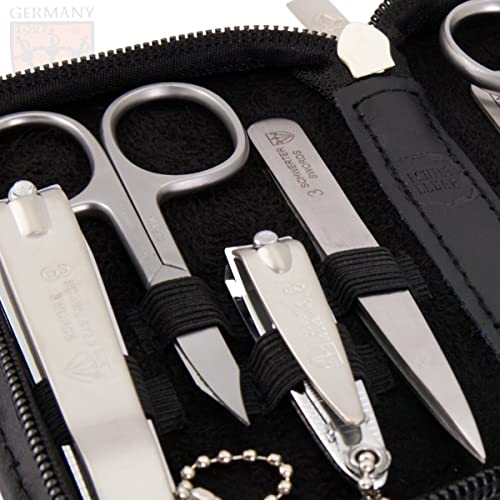 8 piece manicure pedicure grooming kit set synthetic leather case white D334969