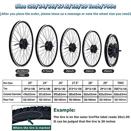 Electric Bike Conversion Kit 48V 1500W 26 inch Front Wheel Hub Motor G669312