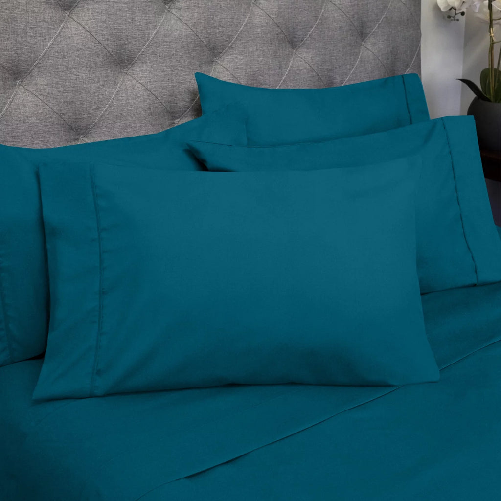 6-Piece Double Brushed Microfiber Sheet Set - Queen, Teal J420