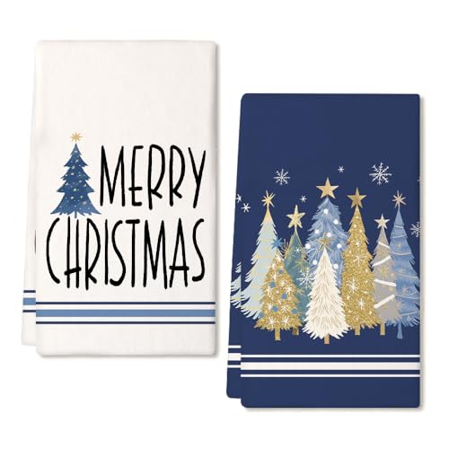 Red Xmas Tree Kitchen Towels Set of 2 H5259