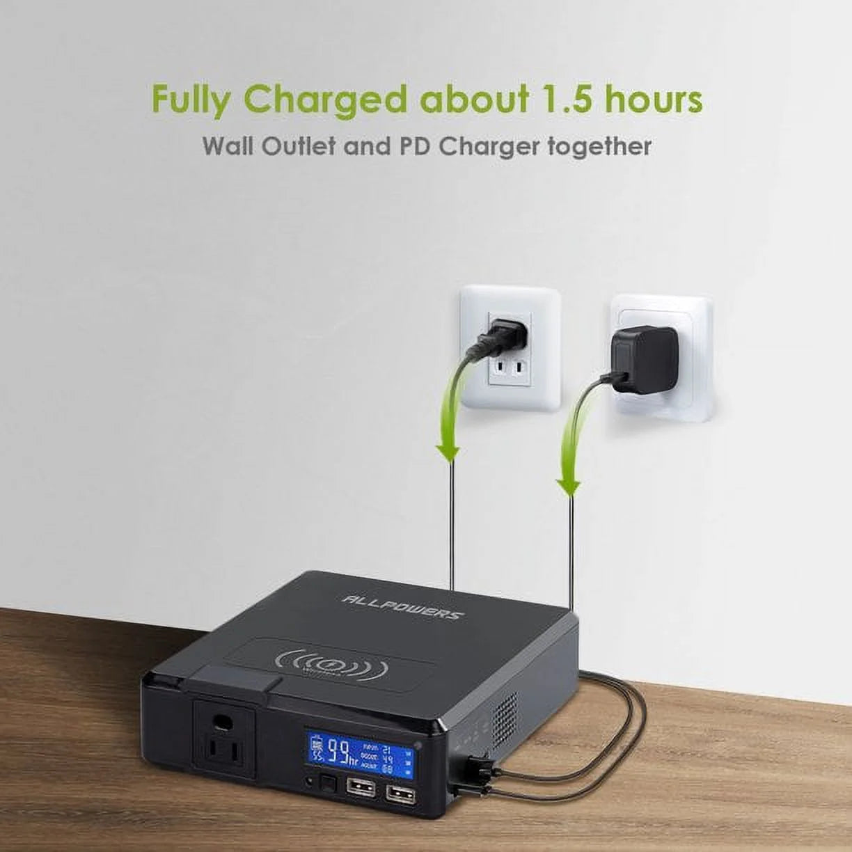 200W 154Wh Portable Power Station with 100W Foldable Solar Panel Y659982
