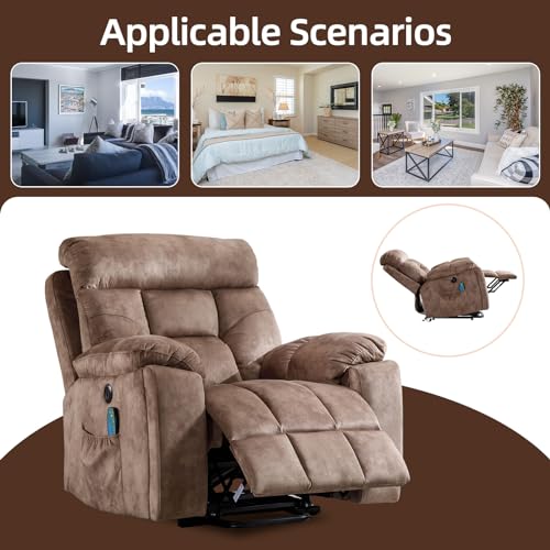 Camel Large Power Lift Recliner Chair with Massage and Heat B7749