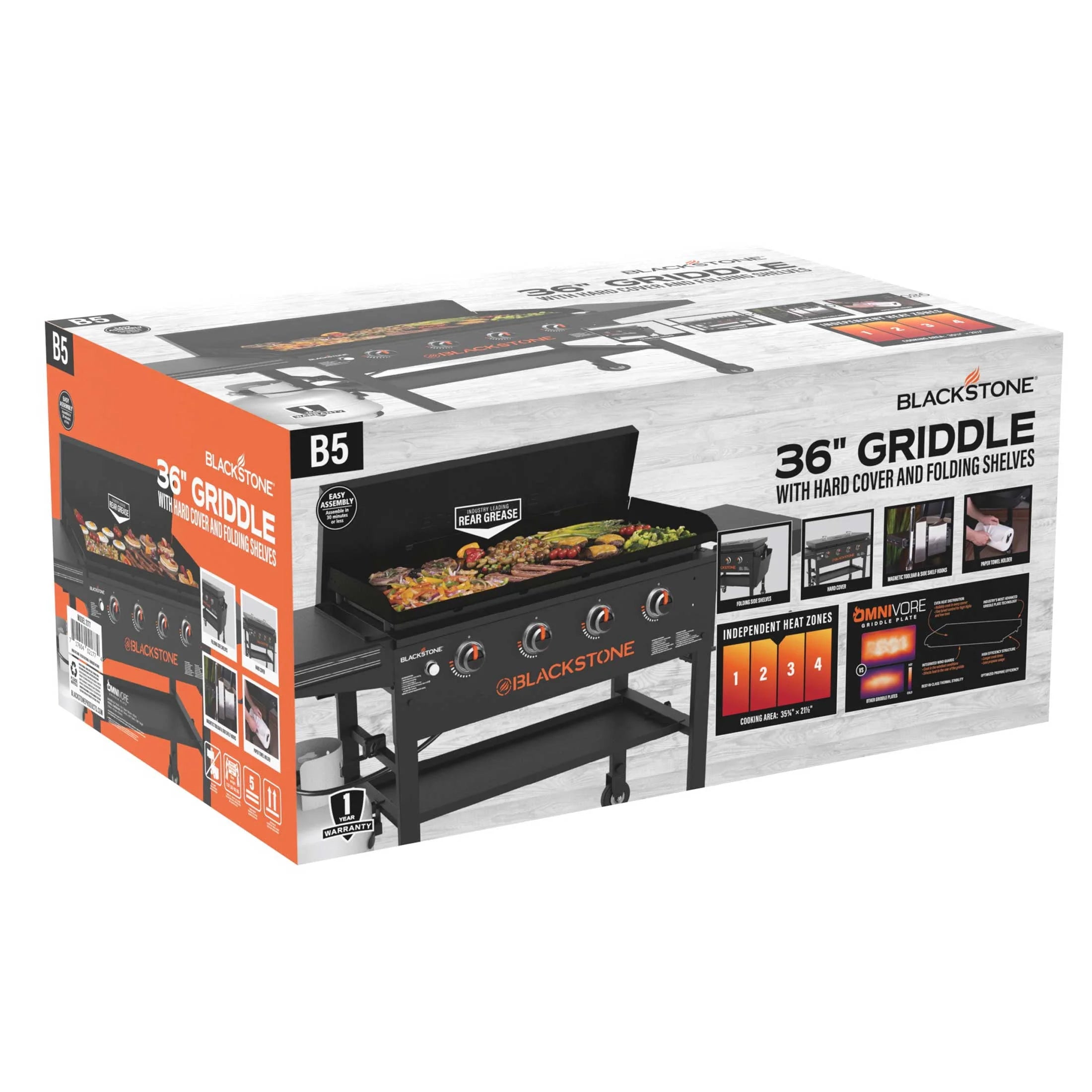4-Burner 36 Propane Griddle Cooking Station with Hard Cover Q499748