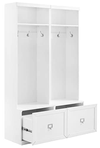 White 2-Piece Entryway Set with 2 Hall Trees K351