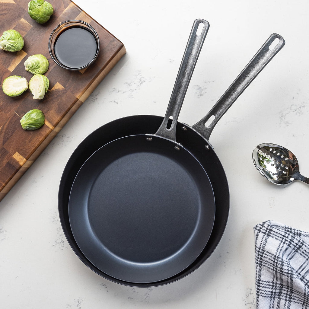 Blue Steel 2 Piece Fry Pan Set, 10-Inch & 12-Inch C512767