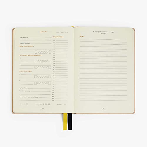 3-Month Productivity Planner, A5 Undated Quarterly Planner (Black) B307349