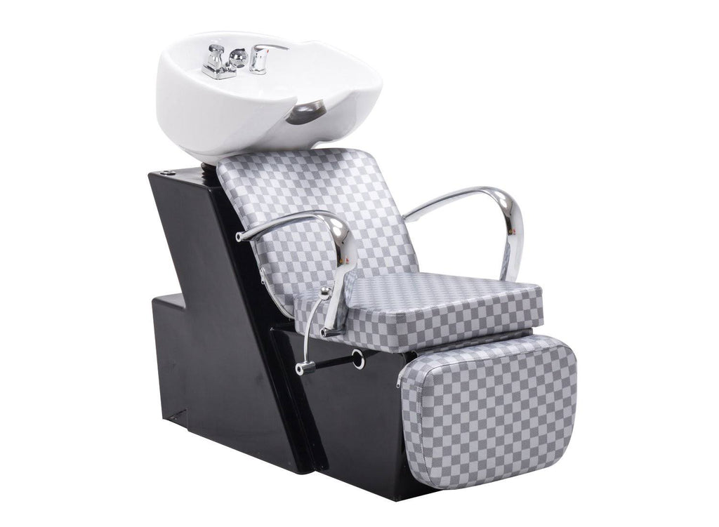 Black Ceramic Shampoo Bowl Sink Chair Y77255