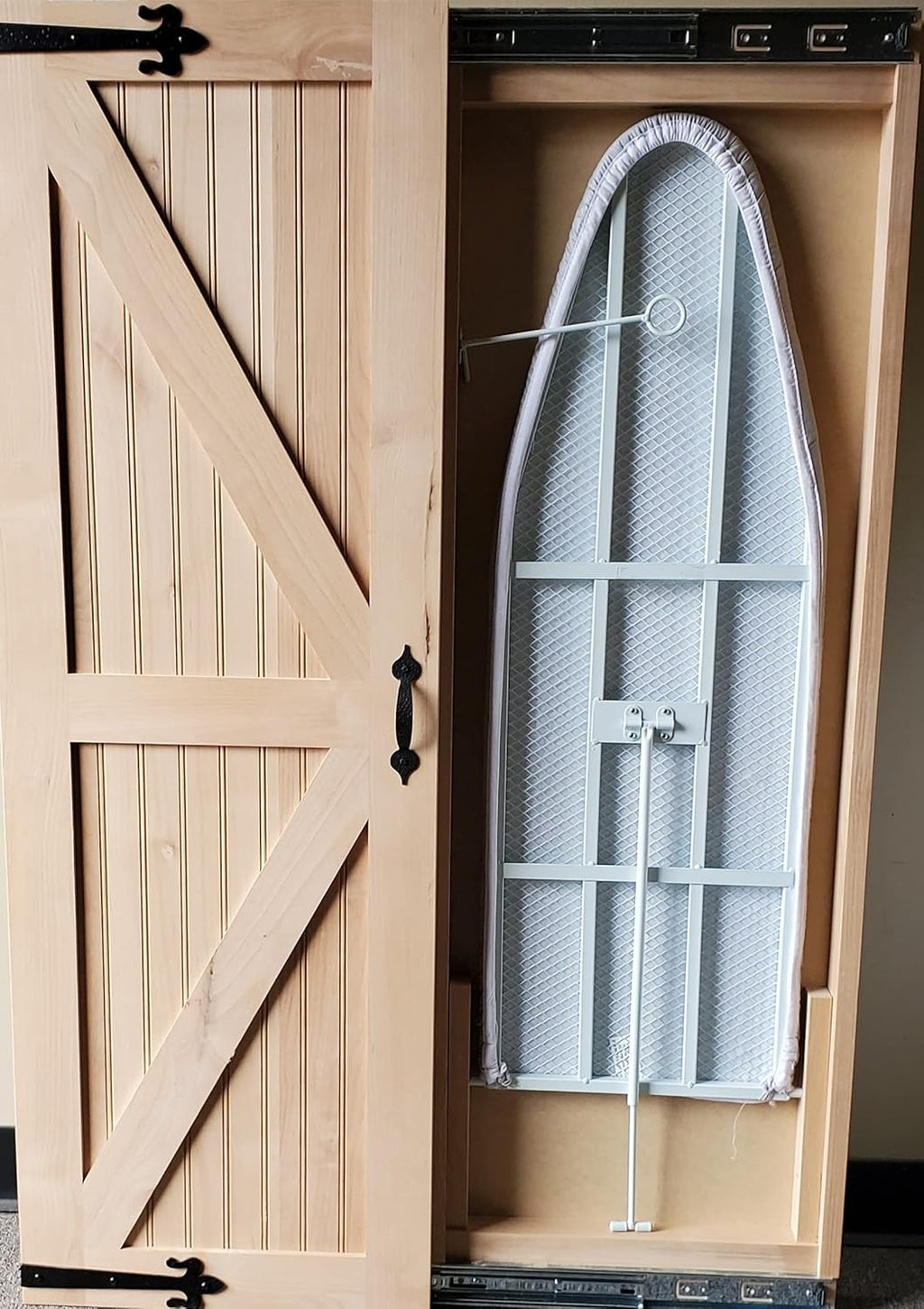 Knotty Alder Wall Mount Ironing Board B993484