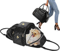 Black PU Leather Small Dog Carrier Y52532