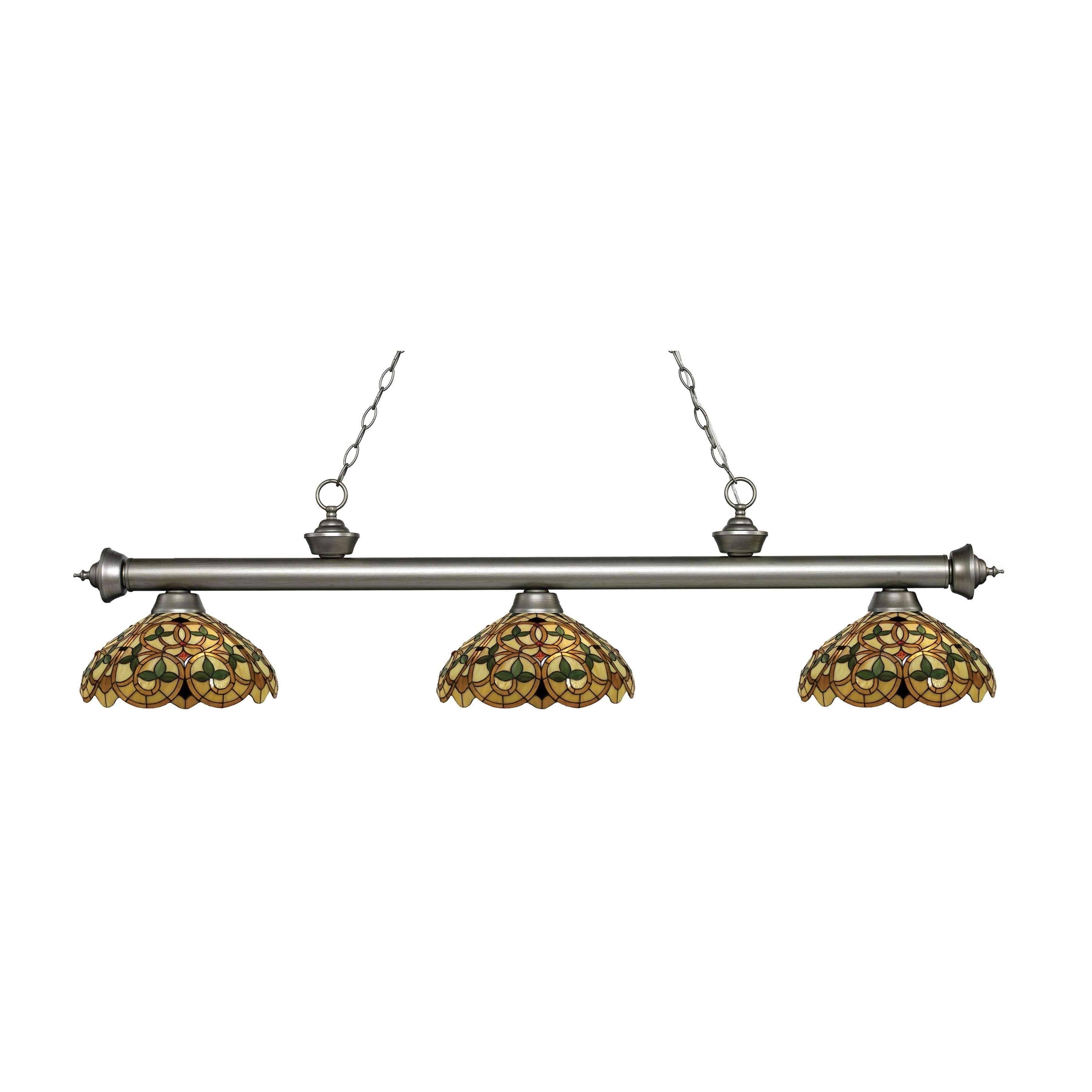 Antique Silver 3 Light Billiard Light G663