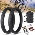 24/26x1.95 Inch Folding Bicycle Tire with Bike Tubes and Tire Levers (2 Packs) E711