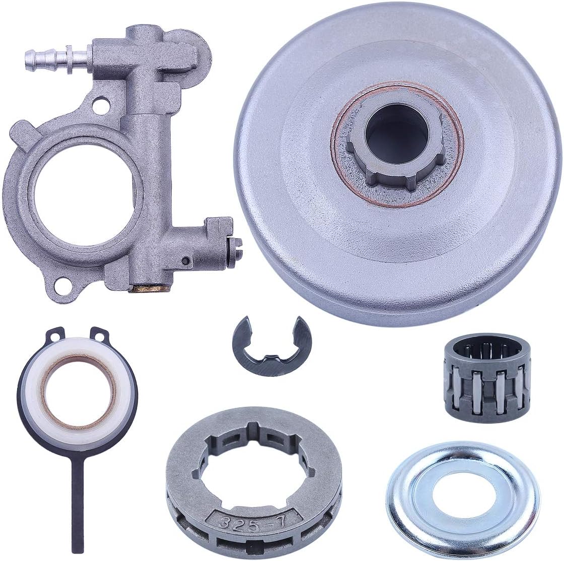 Cylinder Head Engine Motorcycle Parts Oil Pump Sprocket Clutch Drum Rim Kit .325-7T 19mm Worm Gear L13130
