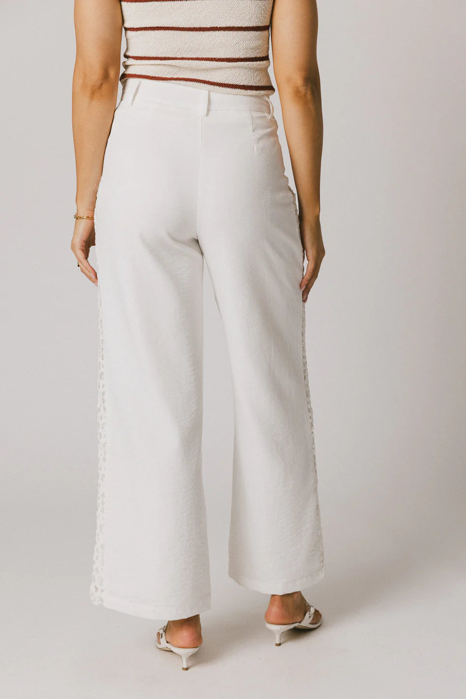 White Crochet Pants R176605