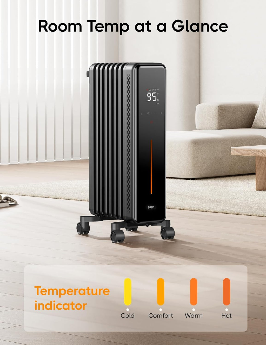 1500W Radiator Heater with Remote Control C781