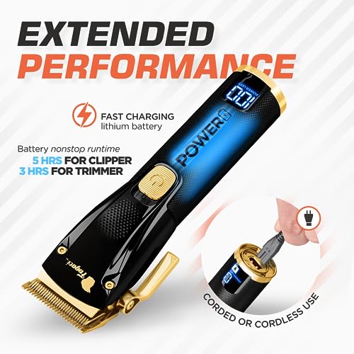 Professional Hair Clippers Set Turbo Power with Precise Cutting, Cordless Hair Clippers and Trimmers Set X11288