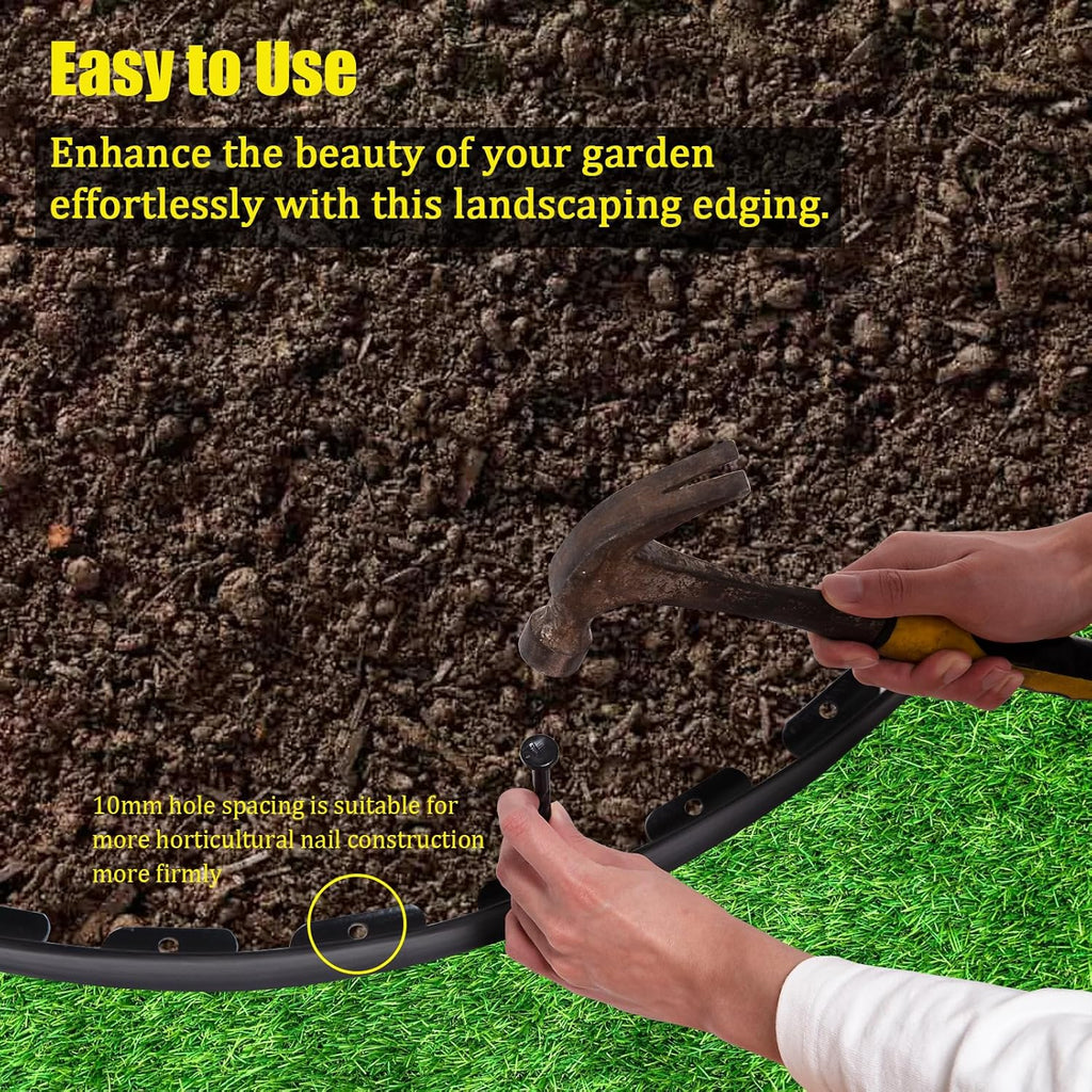 Black 100FT Landscape Edging Kit with 32 Anchoring Stakes O9102