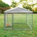 Large Outdoor Dog Kennel with Galvanized Chain Link L9466