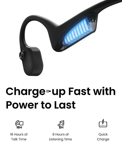 Open-Ear Bone Conduction Wireless Bluetooth Computer Headset with Noise Canceling Mic W5396