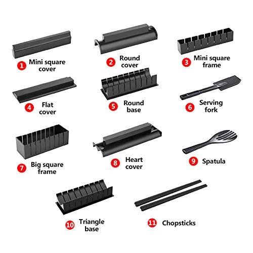 12pcs Sushi Maker Plastic Moulds Set B8038