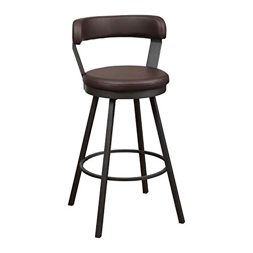 Black Swivel Counter Stool, Set of 2, 25.5" Seat Height F94262