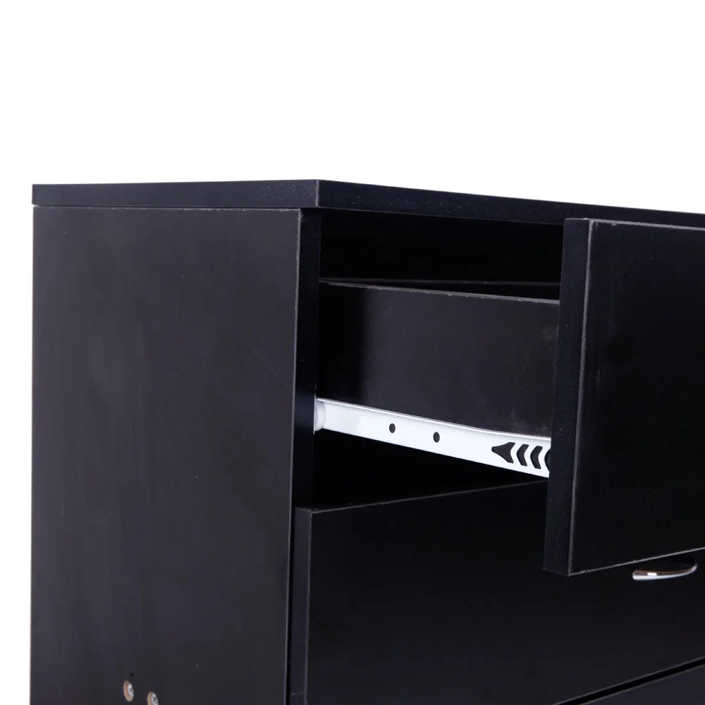 Black 4-Drawer MDF Wood Dresser B42038