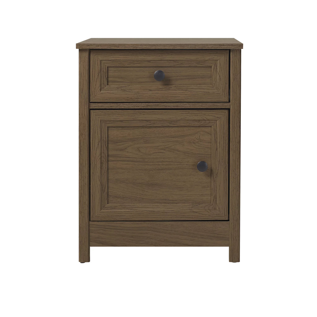 Dark Walnut 1 Door and Drawer Nightstand Z86963