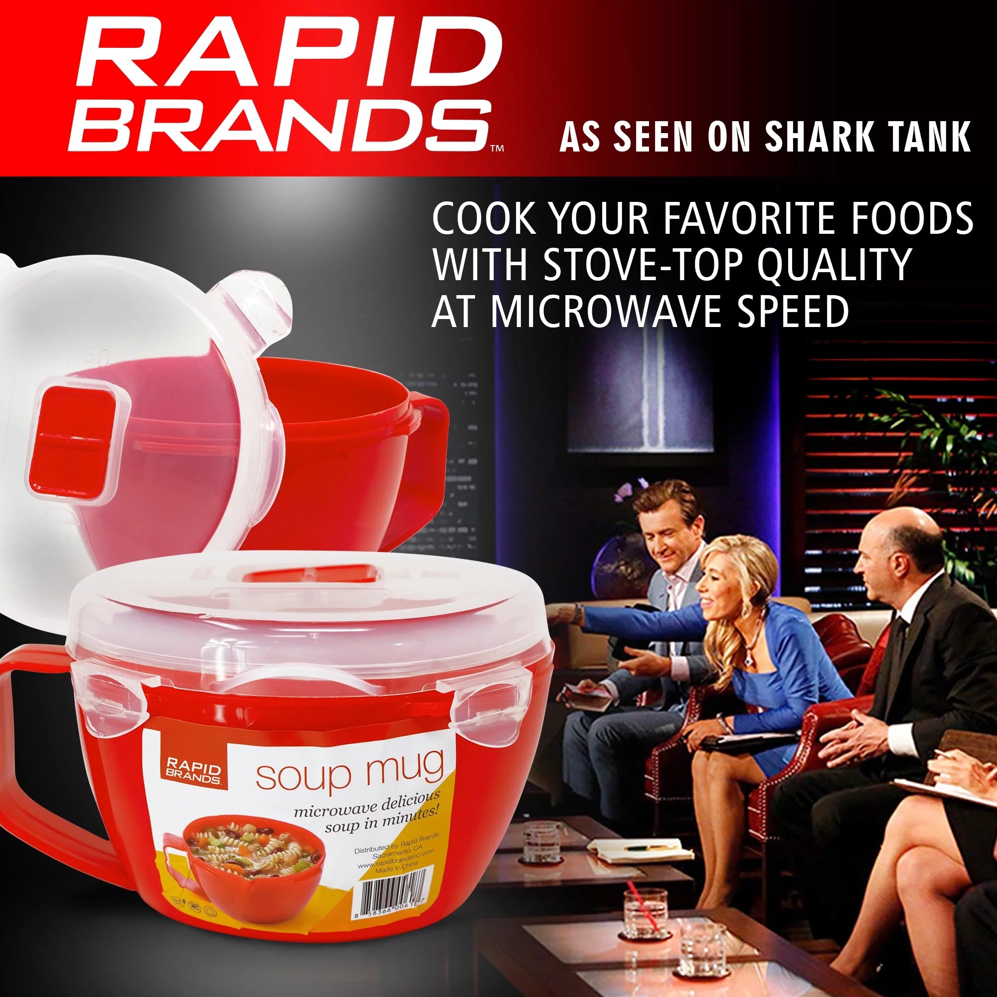 Red Microwaveable BPA-Free Soup Bowl T419