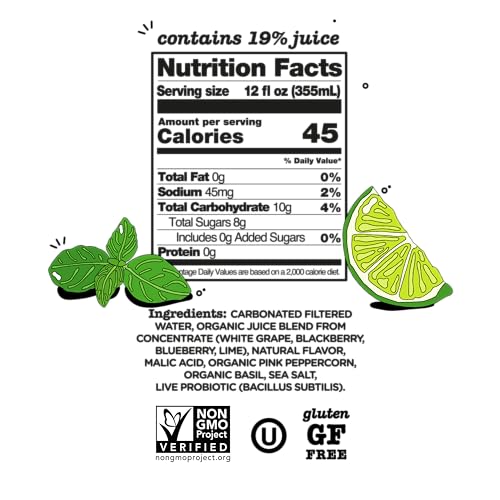 12 Pack 12 Fl Oz Sparkling Probiotic Soda T867