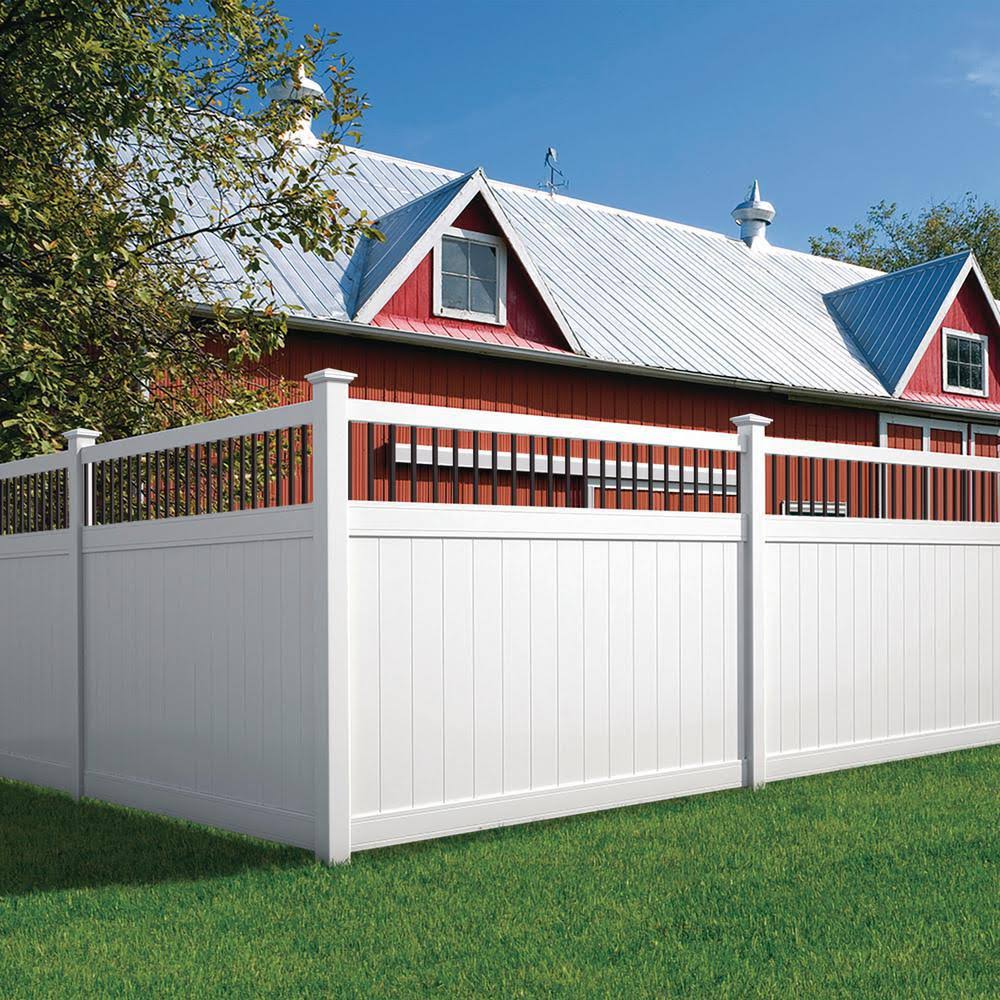 White 6 ft. x 8 ft. Vinyl Fence Panel B982
