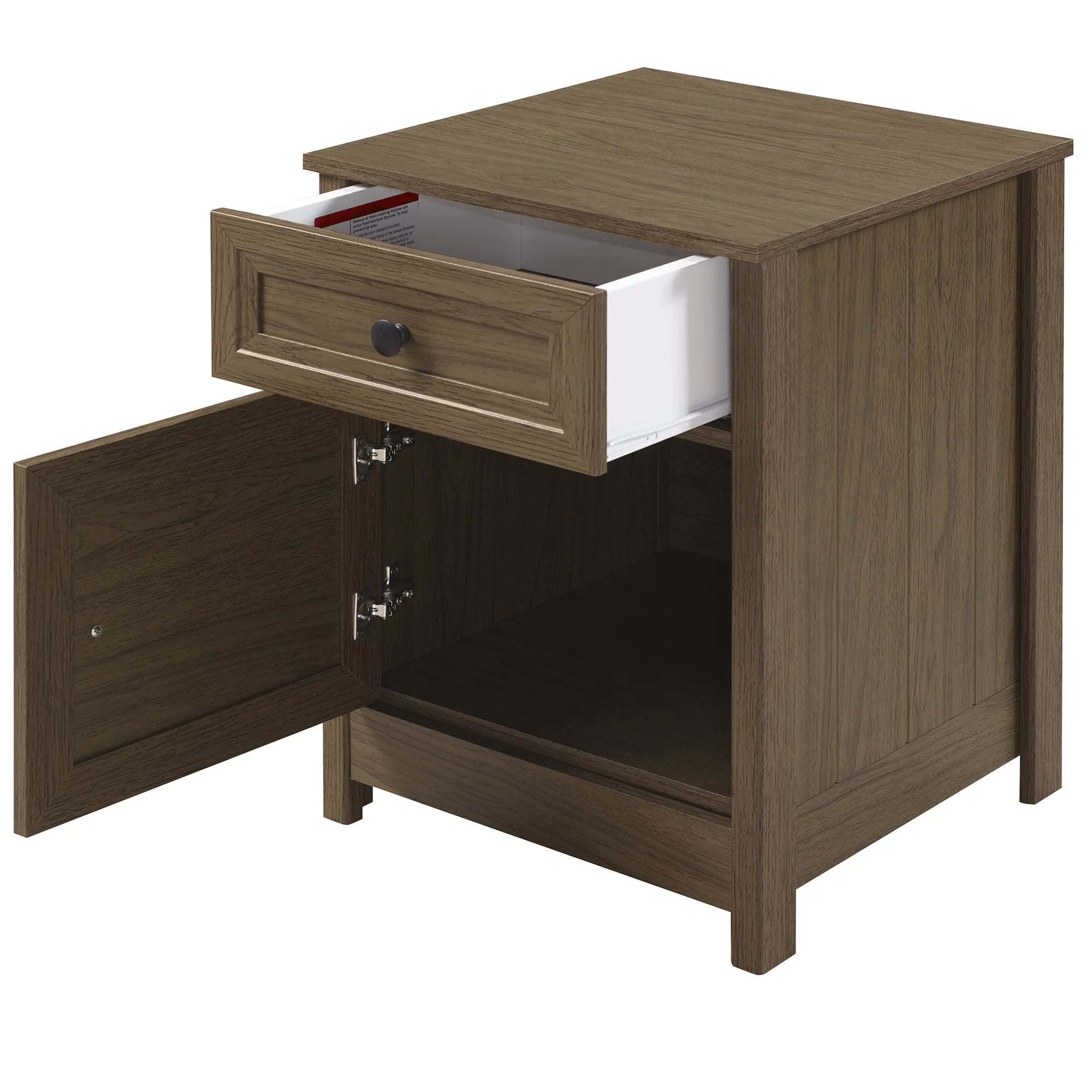 Dark Walnut 1 Door and Drawer Nightstand Z86963
