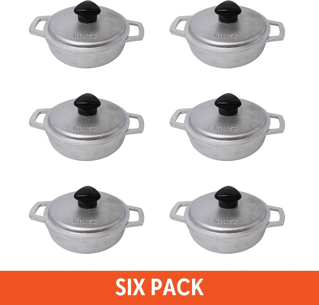 6 pack 0.5Qt Mini Cast Aluminum Caldero Set with Lid N876