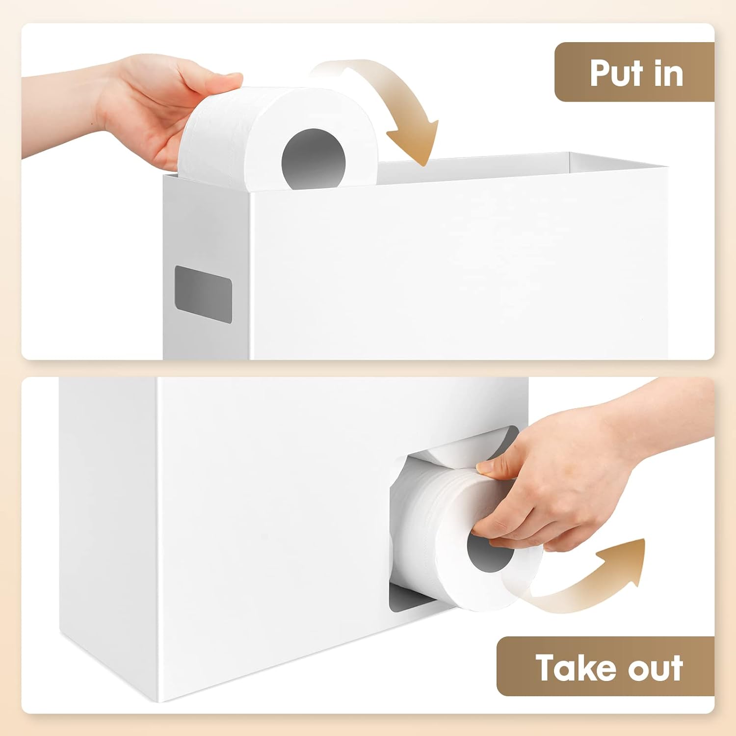 White Toilet Paper Storage Organizer N33645