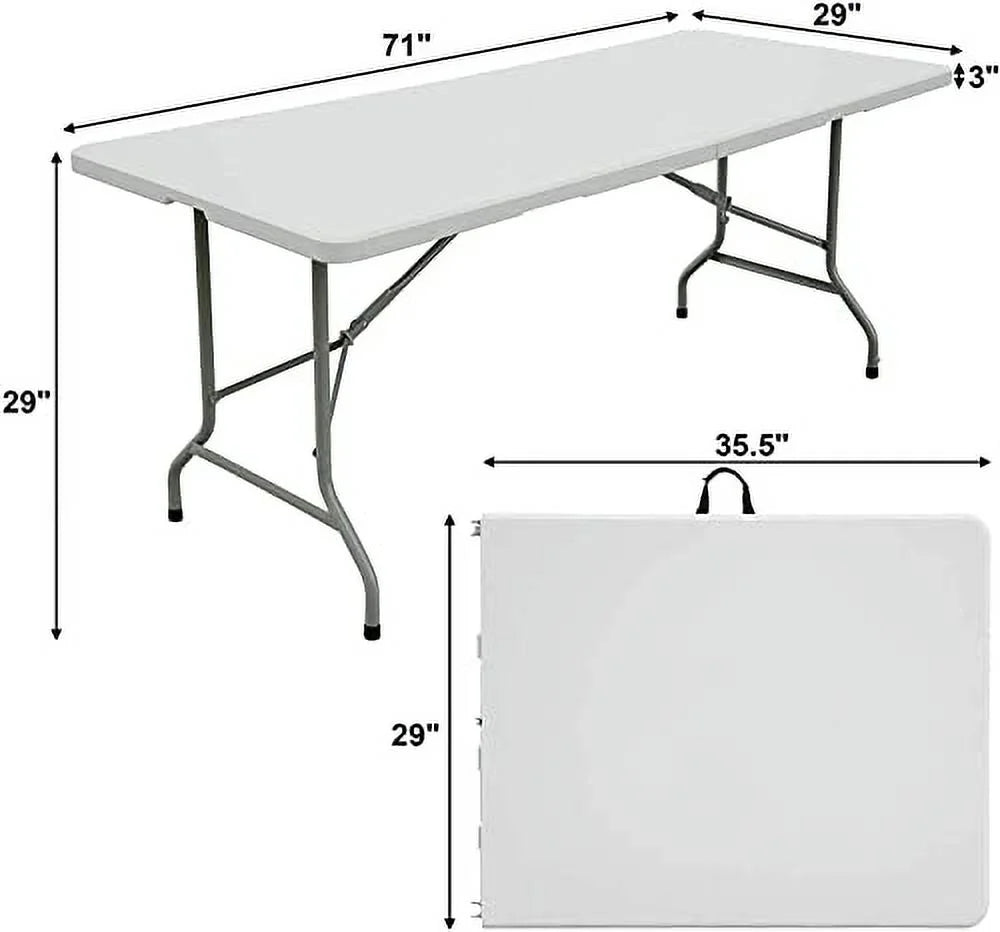 6ft Bi-Fold Folding Plastic Table B972643