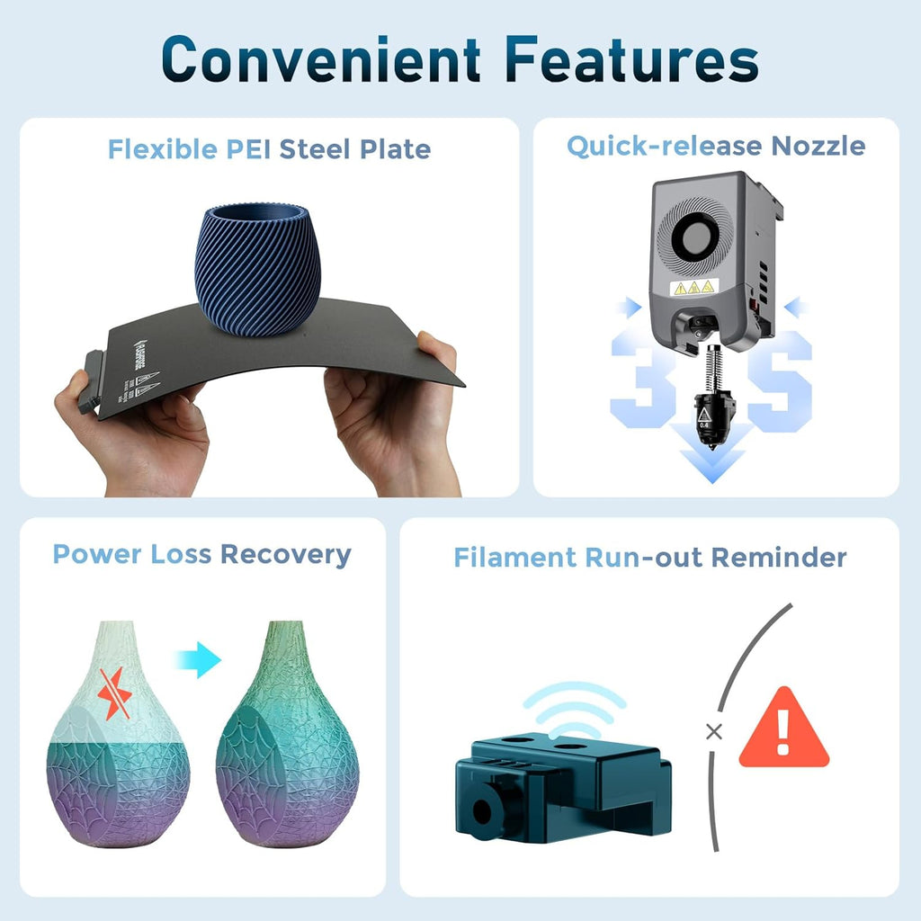 3D Printer with Extra 1KG HS PLA Cyan Filament Q785