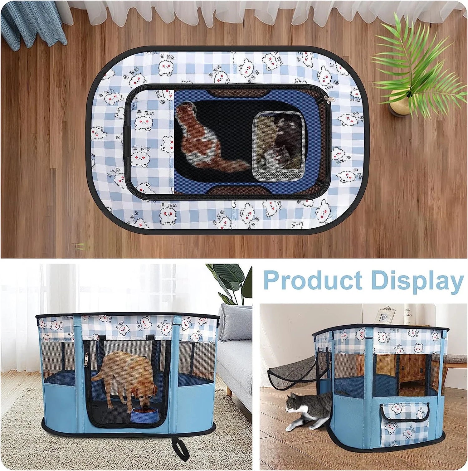 Cat Tent Outdoor Pet Enclosure Tent with Carry Bag D967728