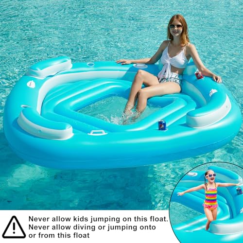 Inflatable 4-Person Pool Float with Cupholders R5468