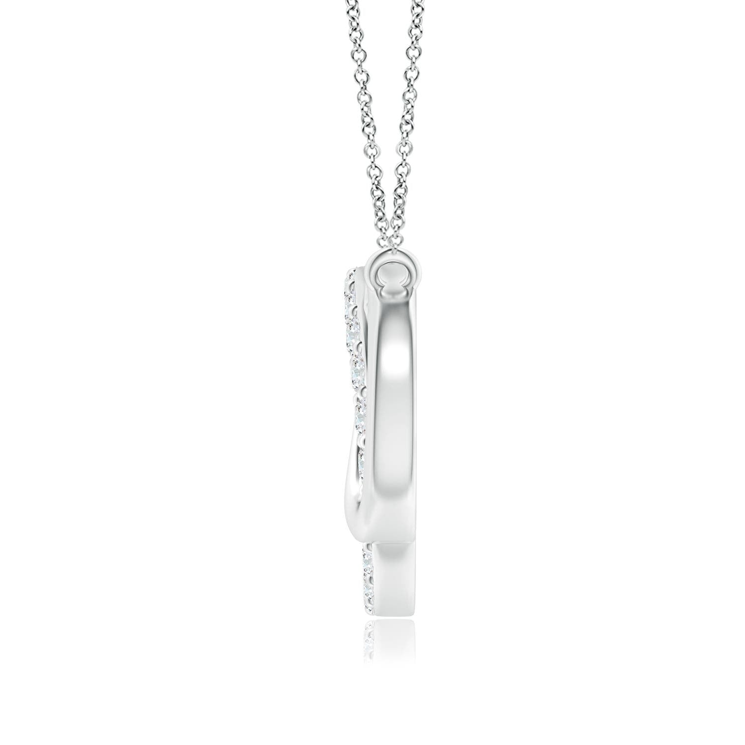 Natural Diamond Pendant Necklace in 14K White Gold V71312