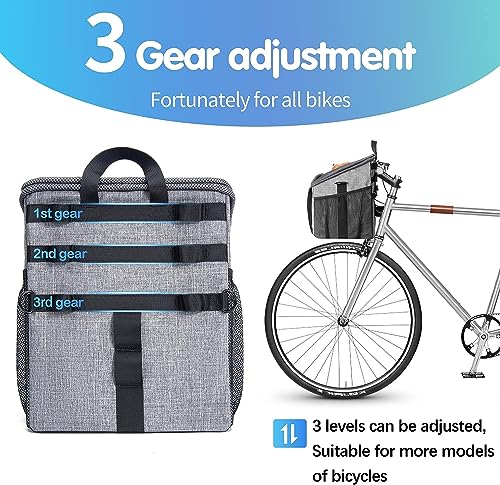 Dog Bike Basket Carrier with Reflective Strips and 2 Side Storage Pockets D4105